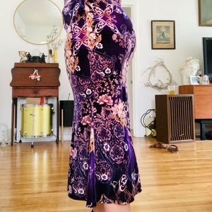 Bohemian purple velvet dress